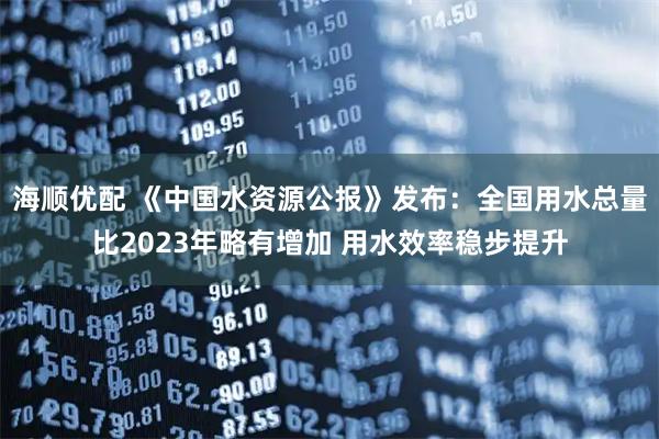 海顺优配 《中国水资源公报》发布：全国用水总量比2023年略有增加 用水效率稳步提升